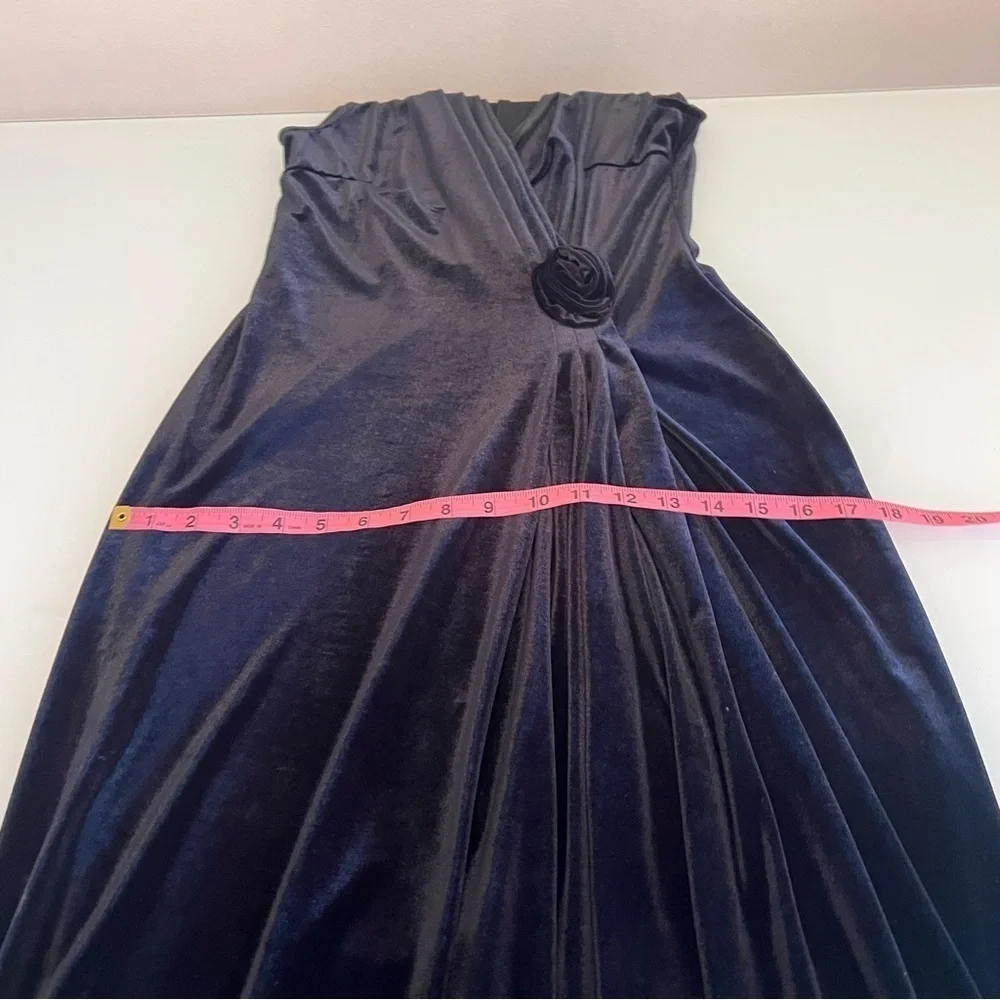 CARTISE Velvet Maxi Dress Sleeveless Draped Formal Evening Cocktail Gown Black - Picture 13 of 16